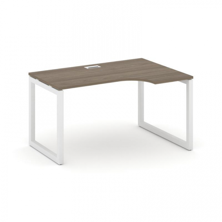 Style Project Стол рабочий эргоном. SN-5O.SPA-021(R) Вяз Благородный/Металл Белый 1380*800/980*750