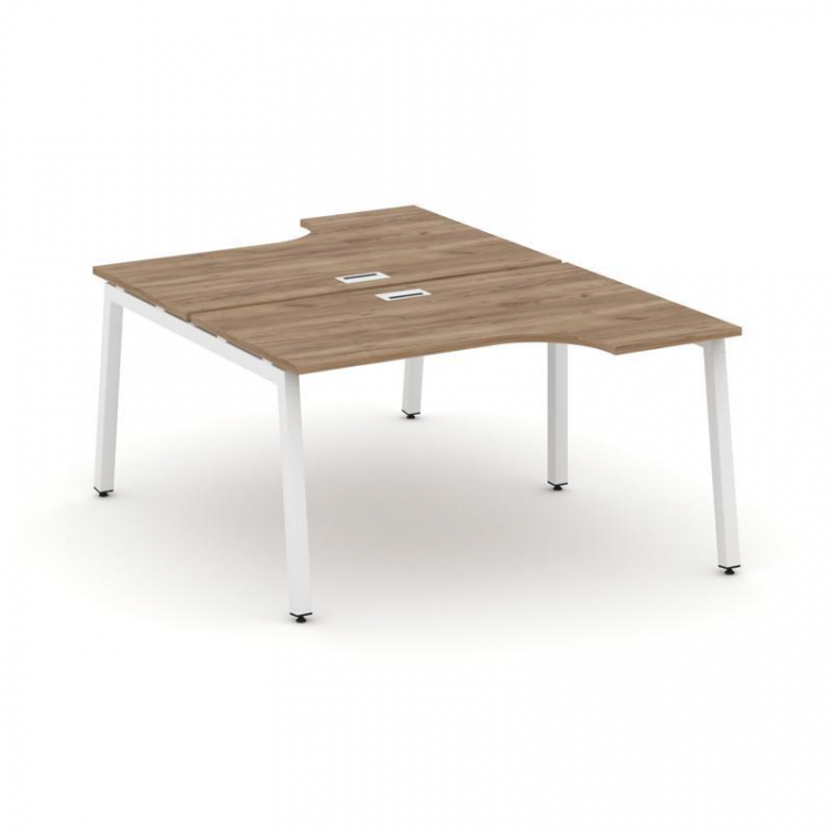 Style Project Рабочая станция эргоном. SN-5A.DRPA-002 Дуб Табак/Металл Белый 1580*1232/1992*750