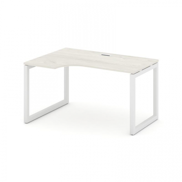 Style Project Стол рабочий эргоном. SN-5O.SPA-002(L) Дуб Наварра/Металл Белый 1580*600/980*750