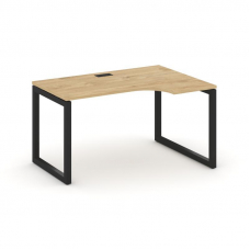 Style Project Стол рабочий эргоном. SN-5O.SPA-022(R) Тиквуд Светлый/Металл Черный 1580*800/980*750