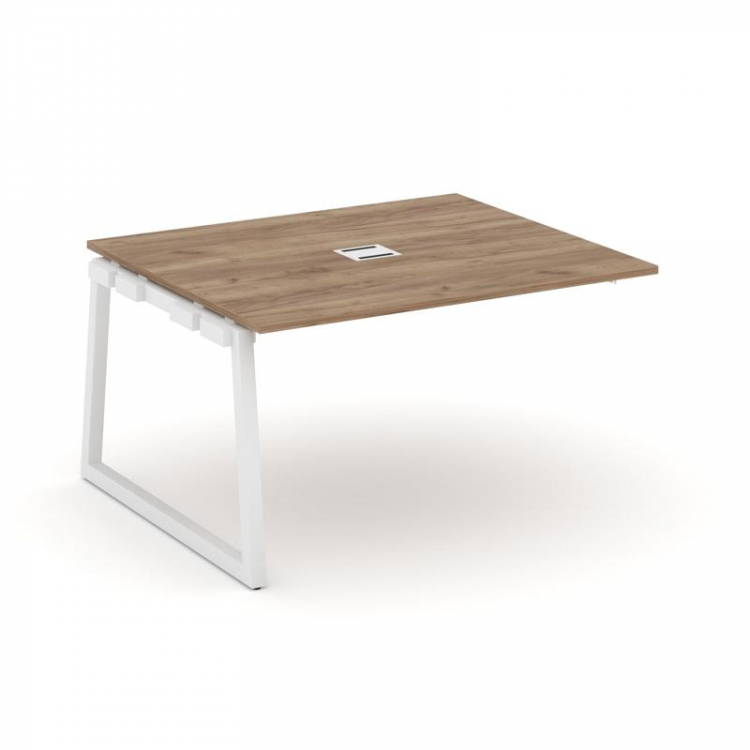 Style Project Проходной наб. элем. перег. стола SN-5T1.NSPRG-032 Дуб Табак/Металл Белый/Заглушка Мет