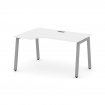 Style Project Стол рабочий эргоном. SN-5A.SPA-002(L) Белый/Металл Серый 1580*600/980*750