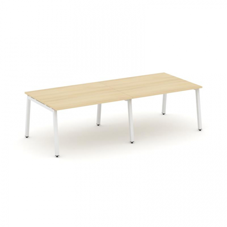 Style Project Стол переговорный SN-5A.SPRG-043.3 Акация Лорка/Металл Белый 2760*1180*750
