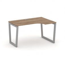 Style Project Стол рабочий эргоном. SN-5T2.SPA-021(R) Дуб Табак/Металл Серый/Заглушка Пластик Серебр