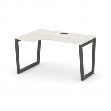 Style Project Стол рабочий эргоном. SN-5T2.SPA-022(L) Дуб Наварра/Металл Антрацит/Черный Пластик 158