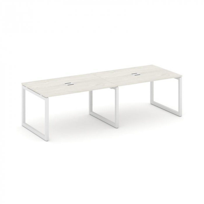 Style Project Стол переговорный SN-5O.SPRG-013 Дуб Наварра/Металл Белый 2760*980*750