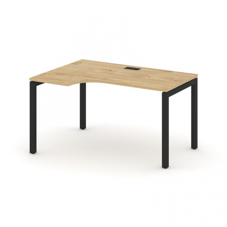 Style Project Стол рабочий эргоном. SN-5P.SPA-012(L) Тиквуд Светлый/Металл Черный 1580*700/980*750