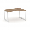 Style Project Стол рабочий эргоном. SN-5T1.SPA-011(R) Дуб Табак/Металл Белый/Заглушка Пластик Белый
