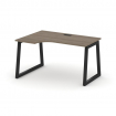 Style Project Стол рабочий эргоном. SN-5T1.SPA-011(L) Вяз Благородный/Металл Черный/Заглушка Пластик