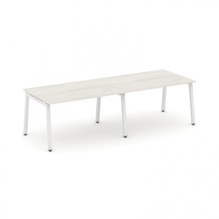 Style Project Стол переговорный SN-5A.SPRG-014.3 Дуб Наварра/Металл Белый 3160*980*750