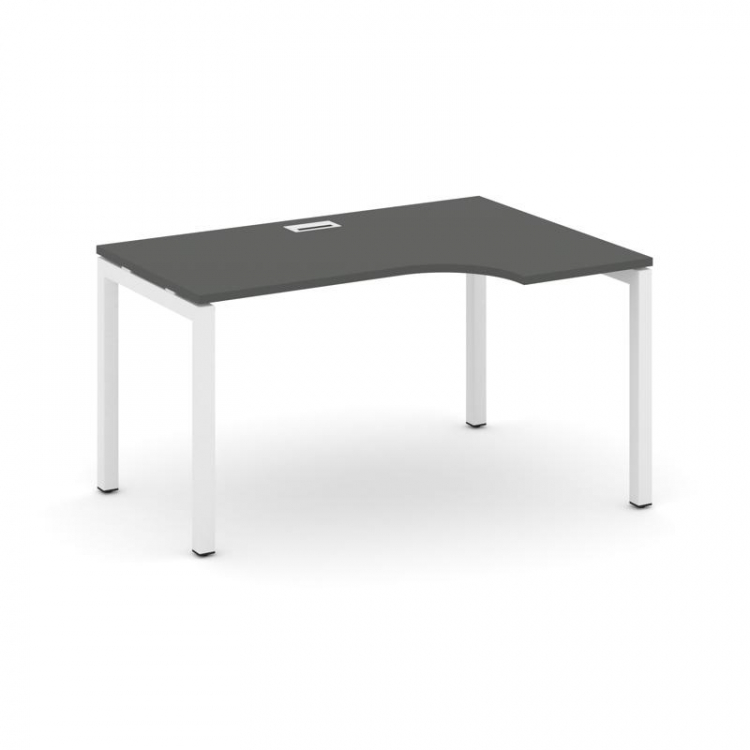 Style Project Стол рабочий эргоном. SN-5P.SPA-002(R) Антрацит/Металл Белый 1580*600/980*750