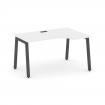 Style Project Стол рабочий эргоном. SN-5A.SPA-012(R) Белый/Металл Антрацит 1580*700/980*750