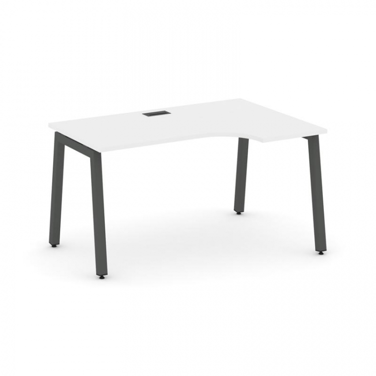 Style Project Стол рабочий эргоном. SN-5A.SPA-012(R) Белый/Металл Антрацит 1580*700/980*750