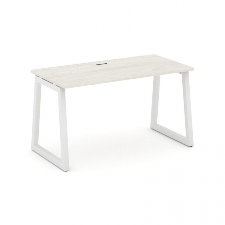Style Project Стол письменный SN-5T1.SP-003 Дуб Наварра/Металл Белый/Заглушка Пластик Белый 1380*600