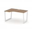 Style Project Стол рабочий эргоном. SN-5T2.SPA-021(L) Дуб Табак/Металл Белый/Заглушка Пластик Белый