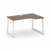 Style Project Стол рабочий эргоном. SN-5T1.SPA-011(R) Вяз Благородный/Металл Белый/Заглушка Пластик