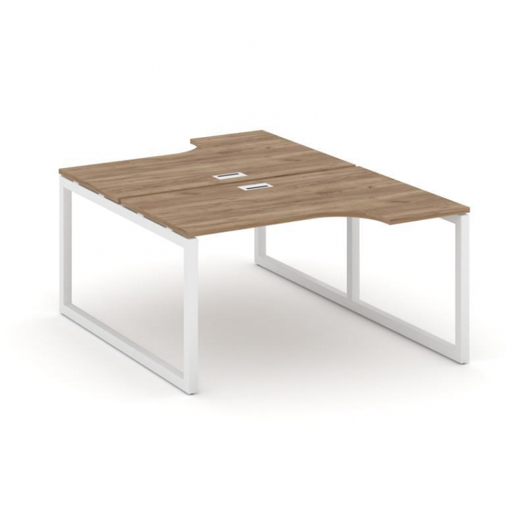 Style Project Рабочая станция эргоном. SN-5O.DRPA-012 Дуб Табак/Металл Белый 1580*1432/1992*750