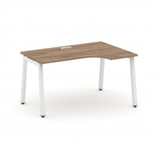 Style Project Стол рабочий эргоном. SN-5A.SPA-022(R) Дуб Табак/Металл Белый 1580*800/980*750
