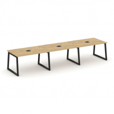 Style Project Стол переговорный SN-5T1.SPRG-022 Тиквуд Светлый/Металл Черный/Заглушка Металл Черный