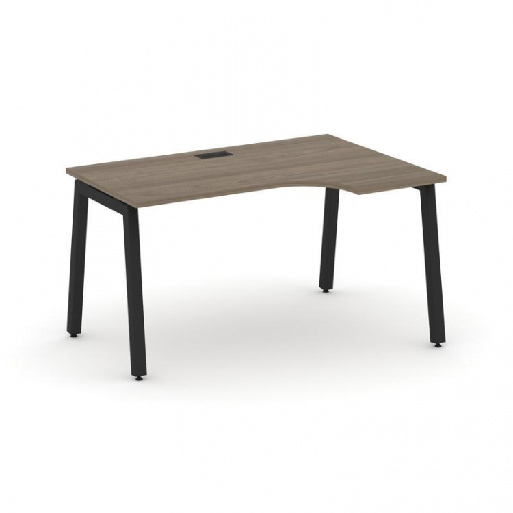 Style Project Стол рабочий эргоном. SN-5A.SPA-022(R) Вяз Благородный/Металл Черный 1580*800/980*750