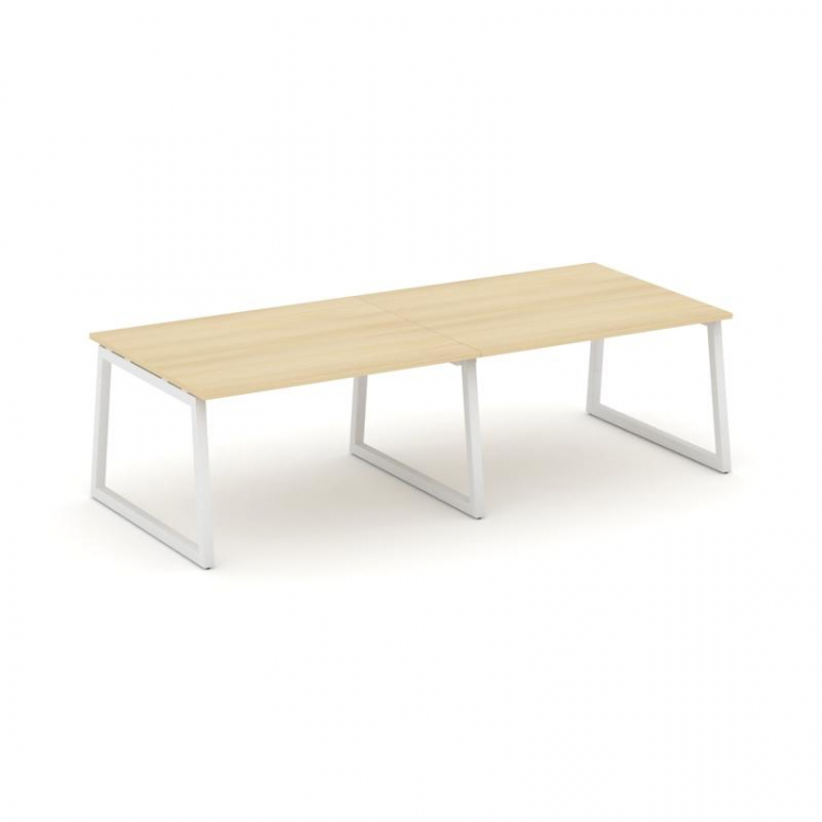 Style Project Стол переговорный SN-5T1.SPRG-043.3 Акация Лорка/Металл Белый 2760*1180*750