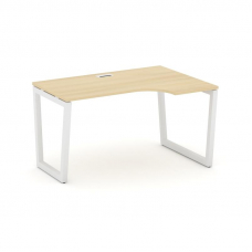 Style Project Стол рабочий эргоном. SN-5T2.SPA-012(R) Акация Лорка/Металл Белый/Заглушка Пластик Бел