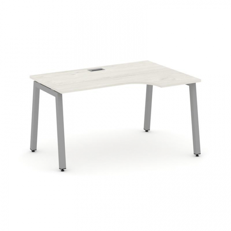 Style Project Стол рабочий эргоном. SN-5A.SPA-002(R) Дуб Наварра/Металл Серый 1580*600/980*750