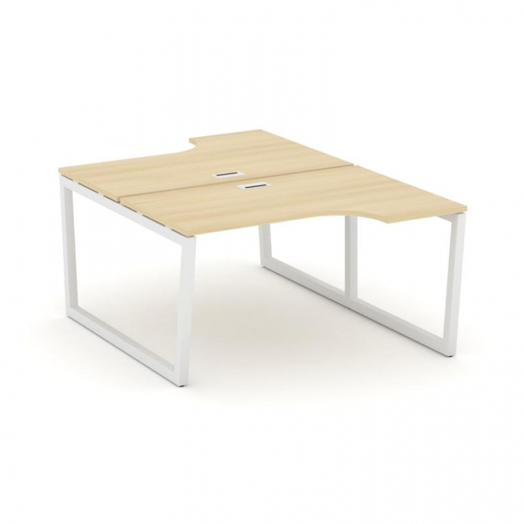 Style Project Рабочая станция эргоном. SN-5T2.DRPA-011 Акация Лорка/Металл Белый/Заглушка Пластик Бе