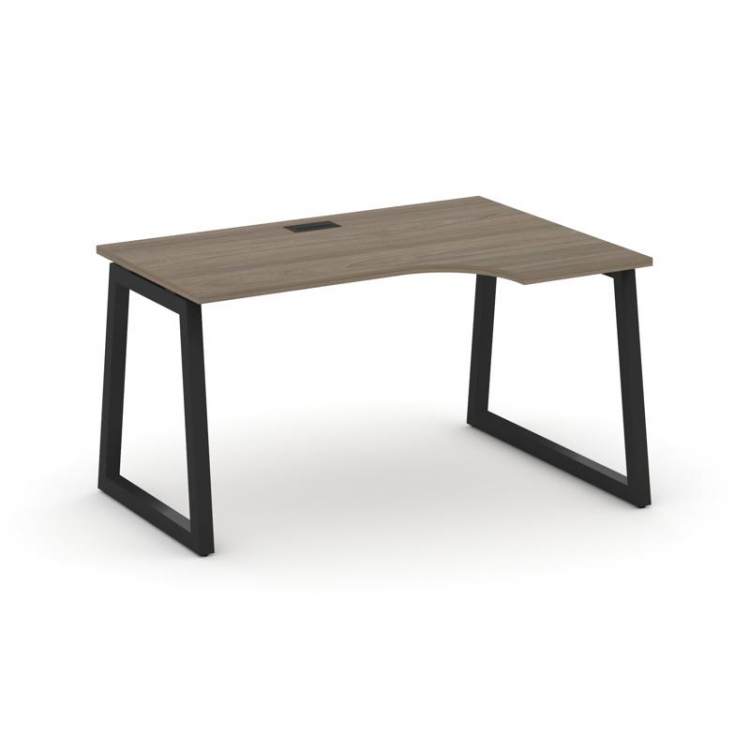 Style Project Стол рабочий эргоном. SN-5T1.SPA-021(R) Вяз Благородный/Металл Черный/Заглушка Пластик