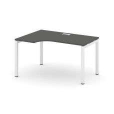 Style Project Стол рабочий эргоном. SN-5P.SPA-012(L) Антрацит/Металл Белый 1580*700/980*750