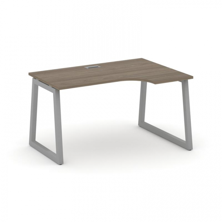 Style Project Стол рабочий эргоном. SN-5T1.SPA-011(R) Вяз Благородный/Металл Серый/Заглушка Пластик