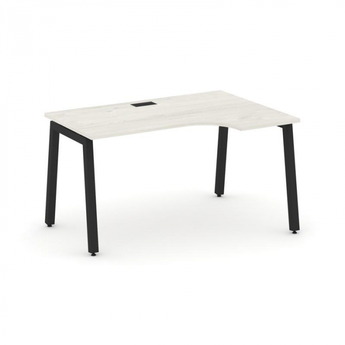 Стайл Проджект Стол рабочий эргоном. SN-5A.SPA-021(R) Дуб Наварра/Металл Черный 1380*800/980*750