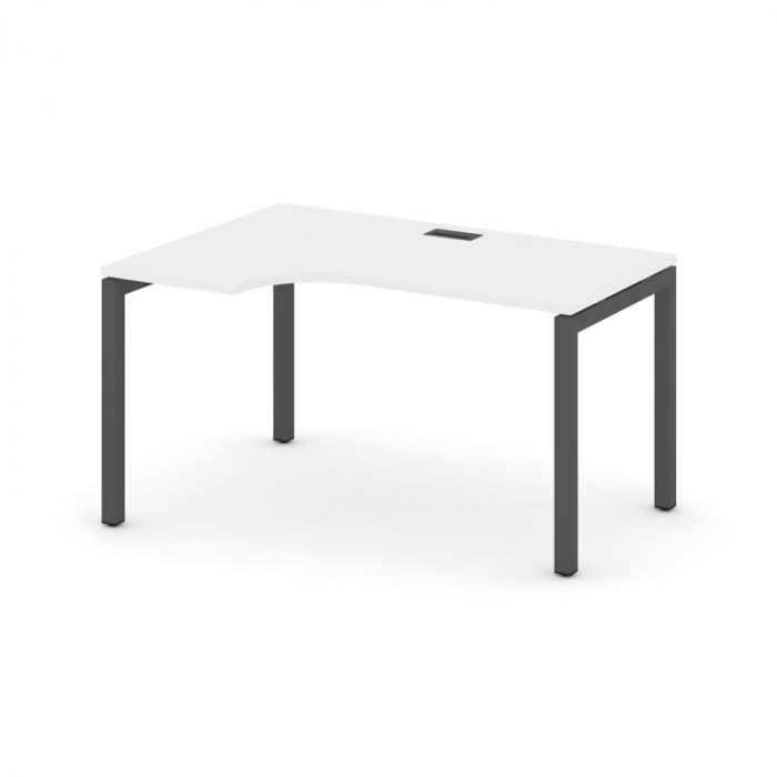 Style Project Стол рабочий эргоном. SN-5P.SPA-011(L) Белый/Металл Антрацит 1380*700/980*750