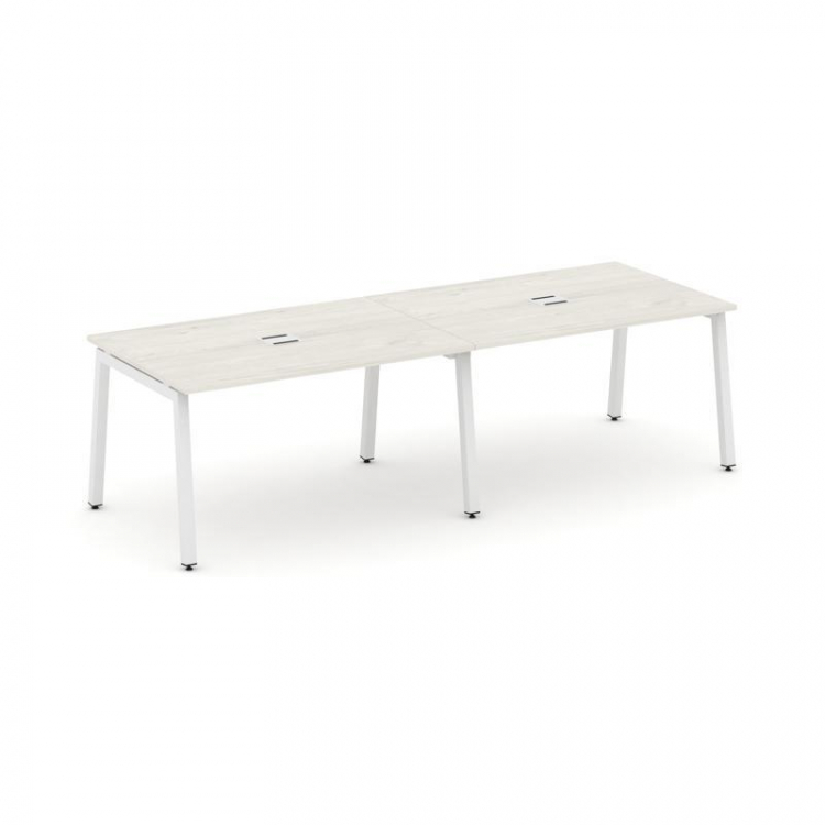 Style Project Стол переговорный SN-5A.SPRG-012 Дуб Наварра/Металл Белый 2360*980*750