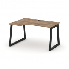 Style Project Стол рабочий эргоном. SN-5T1.SPA-011(L) Дуб Табак/Металл Черный/Заглушка Пластик Черны