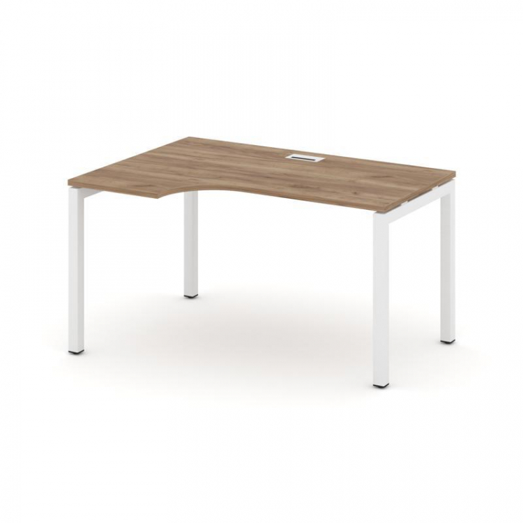 Style Project Стол рабочий эргоном. SN-5P.SPA-011(L) Дуб Табак/Металл Белый 1380*700/980*750