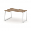 Style Project Стол рабочий эргоном. SN-5T1.SPA-021(L) Дуб Табак/Металл Белый/Заглушка Пластик Белый