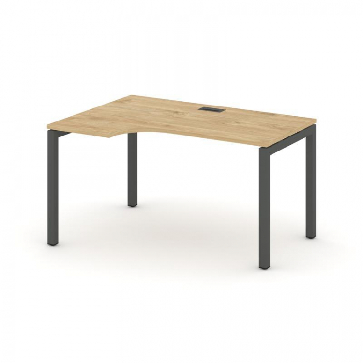 Style Project Стол рабочий эргоном. SN-5P.SPA-011(L) Тиквуд Светлый/Металл Антрацит 1380*700/980*750