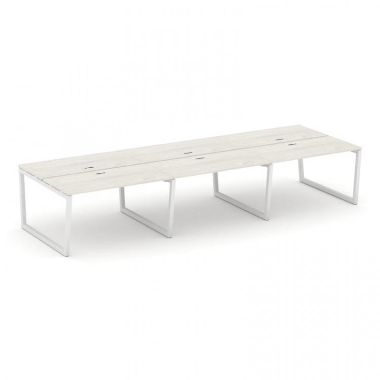 Style Project Рабочая станция 2-х сторон. SN-5T2.DRS-073 Дуб Наварра/Металл Белый/Заглушка Пластик Б