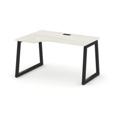 Style Project Стол рабочий эргоном. SN-5T1.SPA-011(L) Дуб Наварра/Металл Черный/Заглушка Пластик Чер