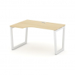 Style Project Стол рабочий эргоном. SN-5T2.SPA-022(L) Акация Лорка/Металл Белый/Заглушка Пластик Бел