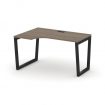 Style Project Стол рабочий эргоном. SN-5T2.SPA-012(L) Вяз Благородный/Металл Черный/Заглушка Пластик
