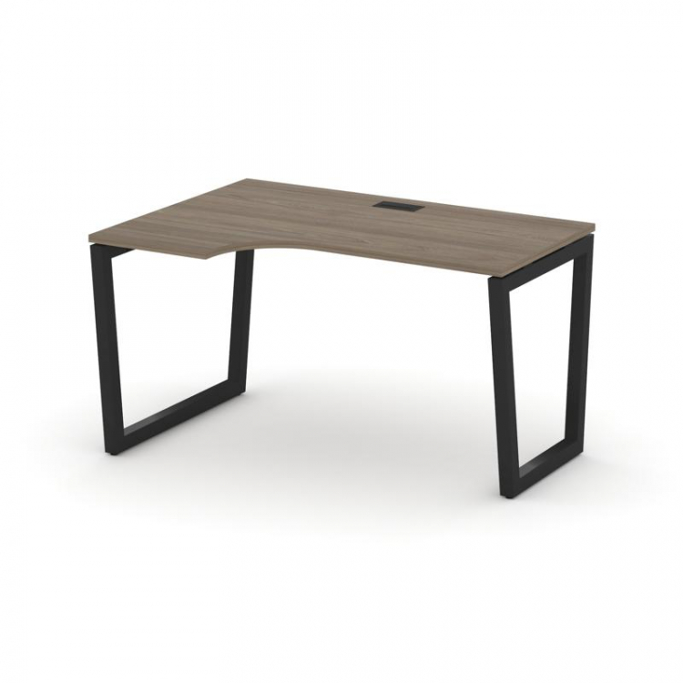 Style Project Стол рабочий эргоном. SN-5T2.SPA-021(L) Вяз Благородный/Металл Черный/Заглушка Пластик