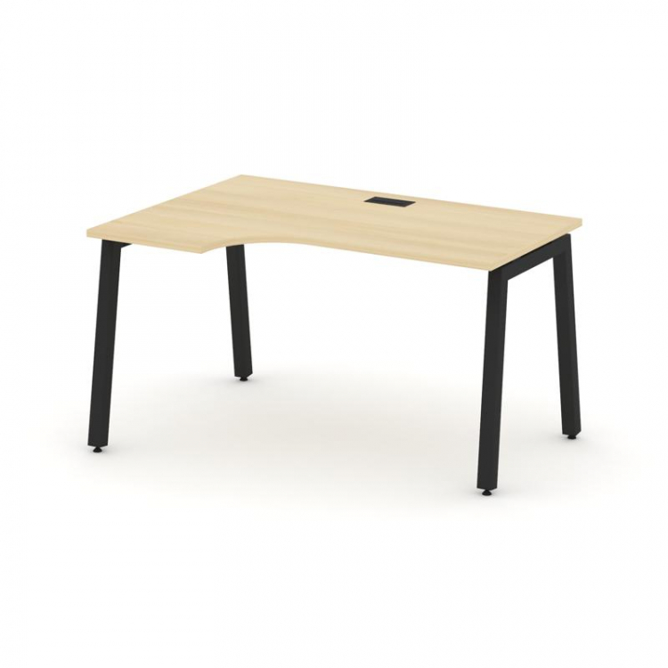 Style Project Стол рабочий эргоном. SN-5A.SPA-012(L) Акация Лорка/Металл Черный 1580*700/980*750