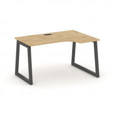 Style Project Стол рабочий эргоном. SN-5T1.SPA-011(R) Тиквуд Светлый/Металл Антрацит/Заглушка Пласти