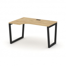 Style Project Стол рабочий эргоном. SN-5T2.SPA-022(L) Тиквуд Светлый/Металл Черный/Заглушка Пластик