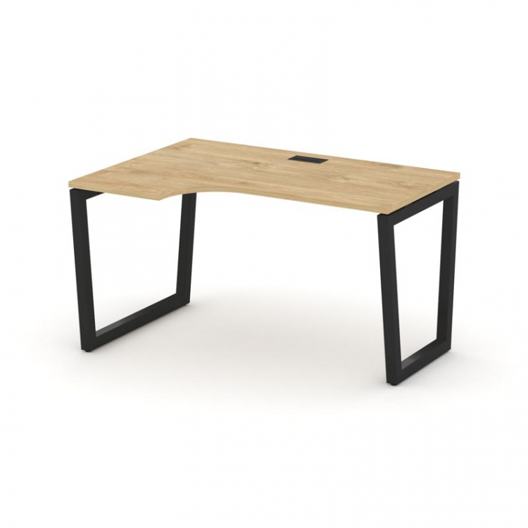 Style Project Стол рабочий эргоном. SN-5T2.SPA-022(L) Тиквуд Светлый/Металл Черный/Заглушка Пластик