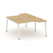 Style Project Рабочая станция эргоном. SN-5A.DRPA-012 Тиквуд Светлый/Металл Белый 1580*1432/1992*750