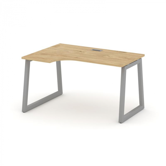 Стайл Проджект Стол рабочий эргоном. SN-5T1.SPA-011(L) Тиквуд Светлый/Металл Серый/Заглушка Пластик