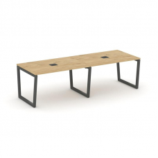 Style Project Стол переговорный SN-5T2.SPRG-014 Тиквуд Светлый/Металл Антрацит/Заглушка Металл Антра